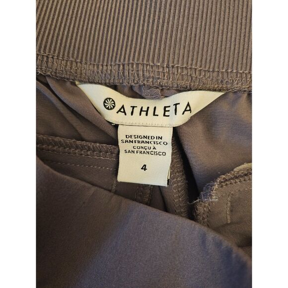 Athleta Brooklyn Ankle Pants Size 4 Gray Stretch Ribbed Waistband With Pockets - Picture 8 of 12